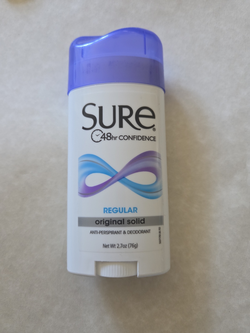 Sure Solid Anti-Perspirant Deodorant Original Solid Stick, Regular Scent 2.7 oz
